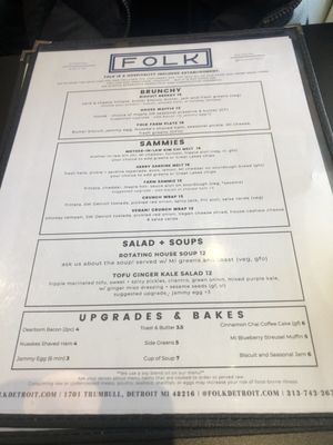 Menu photo 6 Folk Detroit, MI