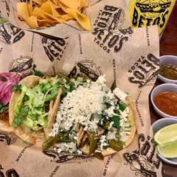 Beto’s Tacos - Four delicious tacos: pibil, grilled shrimp, cactus, and poblano