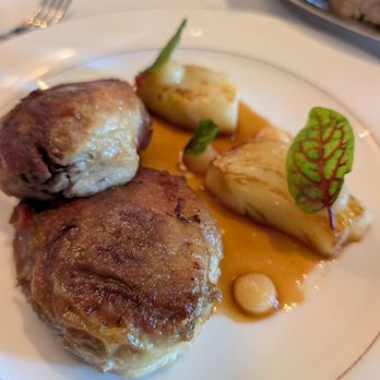The Village Pub - Duck leg confit with braised fennel and medera jus - Pubs Near Me - Woodside, California The Village Pub - Duck leg confit with braised fennel and medera jus - Pubs Near Me - Woodside, California