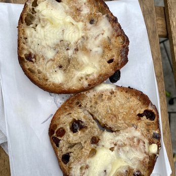 Hank's Bagels - Toasted cinnamon raisin bagel with honey butter. SO GOOD! - Coffee & Tea Near Me - Burbank, California Hank's Bagels - Toasted cinnamon raisin bagel with honey butter. SO GOOD! - Coffee & Tea Near Me - Burbank, California