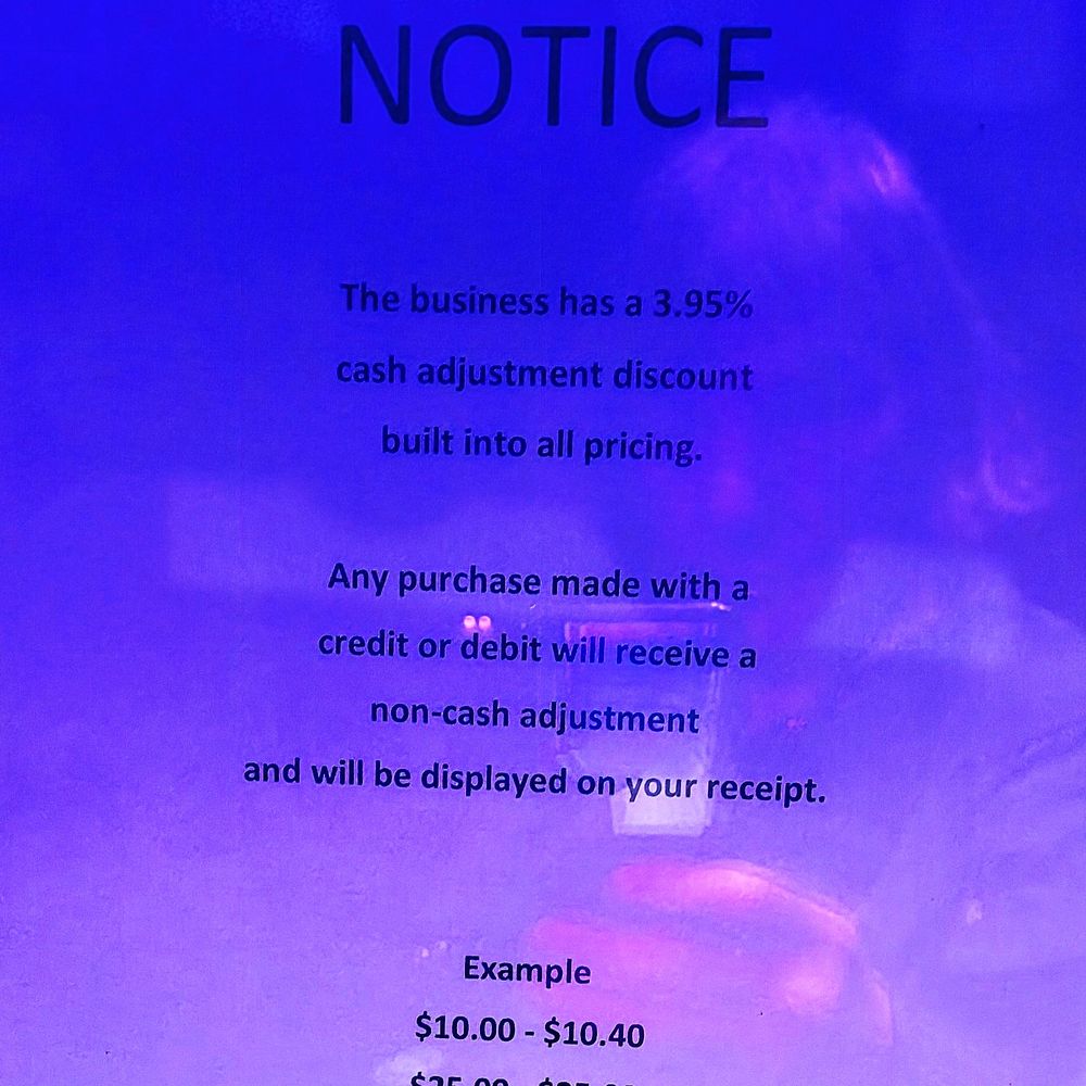 This is posted on the Front door. which is Required by law. However the 3.95% is Questionable! This is posted on the Front door. which is Required by law. However the 3.95% is Questionable!