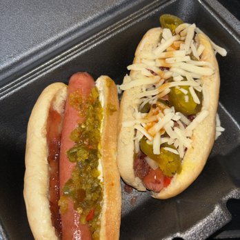 Wacked Out Weiner Pensacola - The galvez dog (left) deluna dog (right) both absolutely delicious! - Hot Dogs Near Me - Bellview, Florida