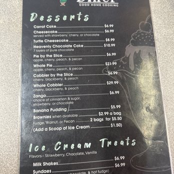 Big Daddy's Diner - Dessert Menu - American Near Me - Cloudcroft, New Mexico