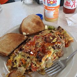 Judy's Coffee Shop - Slop... eggs, sausage, potato, onion, pepper, ham