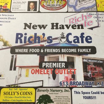 Rich's Cafe - Placemat - American Near Me - New Haven, Indiana
