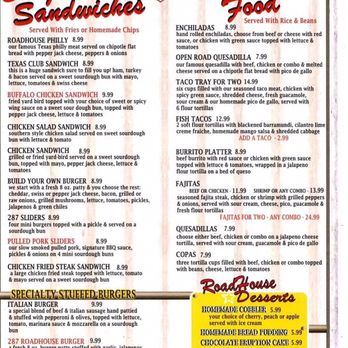 287 Roadhouse - New menu 2017 - Sports Bars Near Me - Dumas, Texas