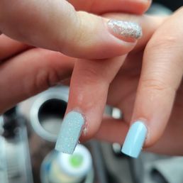 Elmers Glitter Glue paint job & sawed- off flippers