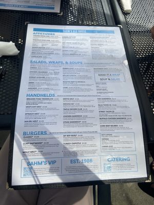 Menu photo 1 Sahm's Ale House Carmel, IN