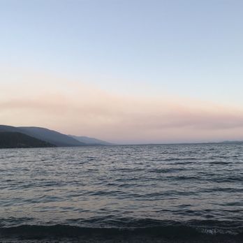 Flathead Lake Resort - View from the small shared beach 200 yards down the gravel road - Resorts Near Me - Bigfork, Montana