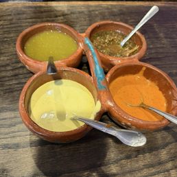 The different sauces that come with your chips The different sauces that come with your chips