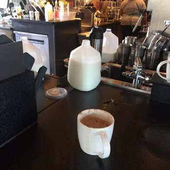 Starbucks - Gallons of milk (3) left sitting out. Notice the 1/2 gallon in the background. - Coffee & Tea Near Me - San Antonio, Texas