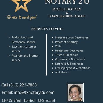 Texas Notary 2 U - My Services to you - Notaries Near Me