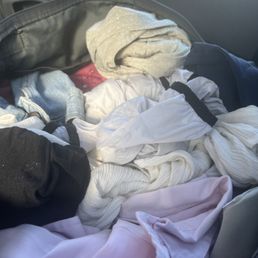 My clothes stuffed into a bag instead of folded the way they were when I dropped them off. My clothes stuffed into a bag instead of folded the way they were when I dropped them off.