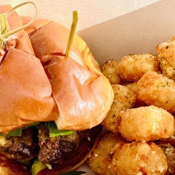 Little Sama Ojai - Burger with Tater Tots - Asian Fusion Near Me - Ojai, California Little Sama Ojai - Burger with Tater Tots - Asian Fusion Near Me - Ojai, California