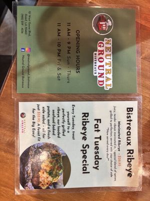 Menu photo 2 Neutral Ground Bistreaux Slidell, LA