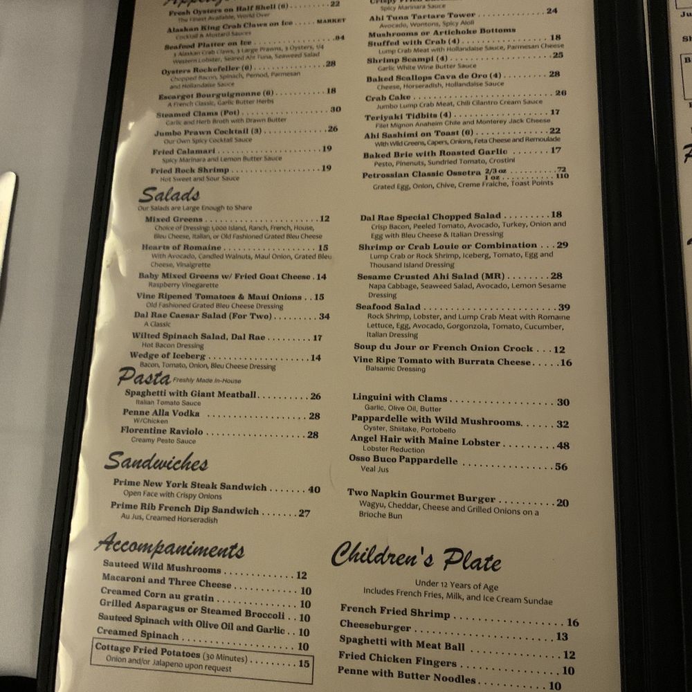 Dal Rae Restaurant - Menu (Feb 2024) - Steakhouses Near Me - Pico Rivera, California Dal Rae Restaurant - Menu (Feb 2024) - Steakhouses Near Me - Pico Rivera, California
