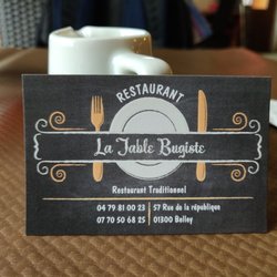 La Table Bugiste - Carte de visite