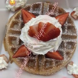Strawberry and Whip Cream Waffle