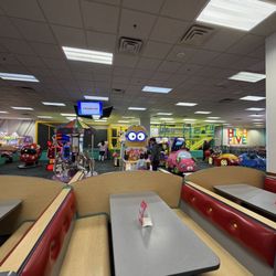 Chuck E. Cheese - Back half of game area, trampoline, climbing zone