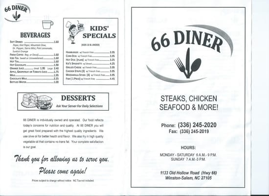 Menu photo 7 66 Diner Winston-Salem, NC Menu photo 7 66 Diner Winston-Salem, NC