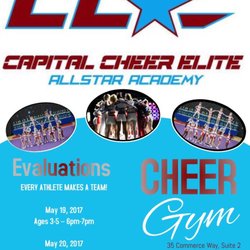 Capital Cheer Elite - Join us for our all star cheer evaluations!