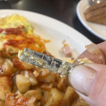 Stacked Pancake & Breakfast House - Piece of the onion chopper that was in my omelette. - Breakfast & Brunch Near Me - Simcoe County, Ontario Stacked Pancake & Breakfast House - Piece of the onion chopper that was in my omelette. - Breakfast & Brunch Near Me - Simcoe County, Ontario