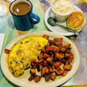 Lone Spur Cafe - A Denver omlette with mushrooms along with biscuits & gravy. It was delicious! - Cafes Near Me - Prescott, Arizona