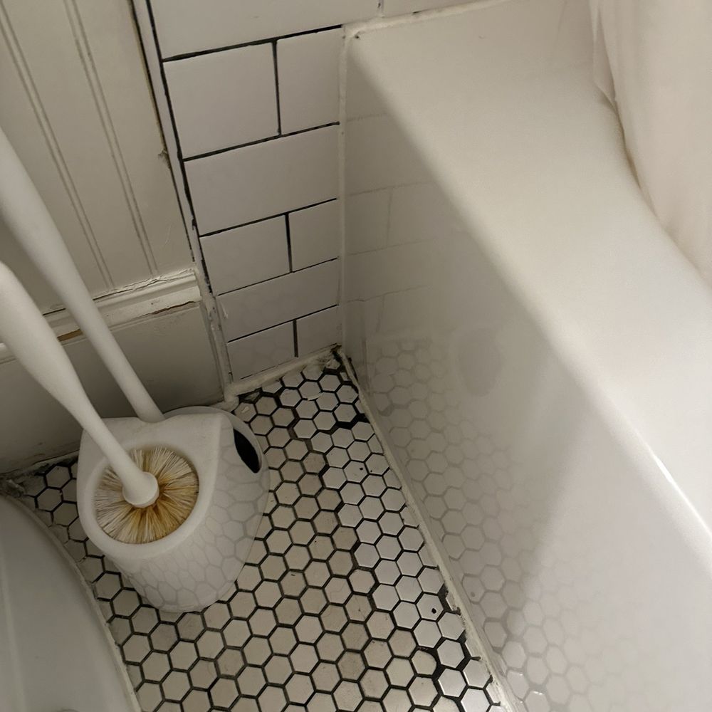 McKenzie Guest House - DIRTY bathroom tile, and disgusting toilet brush - Bed & Breakfast Near Me - Marble Falls, Texas McKenzie Guest House - DIRTY bathroom tile, and disgusting toilet brush - Bed & Breakfast Near Me - Marble Falls, Texas