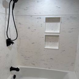 Completely new bathtub, there was no existing tub or shower in this bathroom Completely new bathtub, there was no existing tub or shower in this bathroom