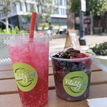 Vitality Tap - Cherry energy drink, Nutella Acai bowl (w/banana, blueberries, strawberries, granola, and xtra Nutella (because why not?!)). - Juice Bars & Smoothies Near Me - San Diego, California Vitality Tap - Cherry energy drink, Nutella Acai bowl (w/banana, blueberries, strawberries, granola, and xtra Nutella (because why not?!)). - Juice Bars & Smoothies Near Me - San Diego, California