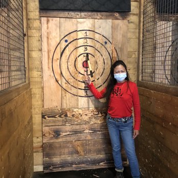 Frosted Axe Throwing - Two handed Theo - Axe Throwing Near Me - Anchorage, Alaska