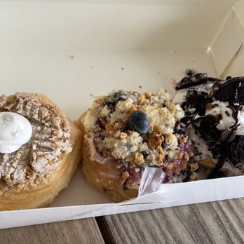 Big Krumnow's Crumbdoughs - We got the Oreo, the blueberry pie and the peanut butter cookie gourmet donuts. - Donuts Near Me - Holland, Texas Big Krumnow's Crumbdoughs - We got the Oreo, the blueberry pie and the peanut butter cookie gourmet donuts. - Donuts Near Me - Holland, Texas