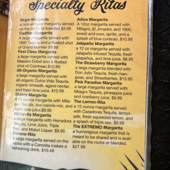 Rita's Margaritas & Mexican Grill - Margarita menu - Mexican Near Me - Arcata, California Rita's Margaritas & Mexican Grill - Margarita menu - Mexican Near Me - Arcata, California