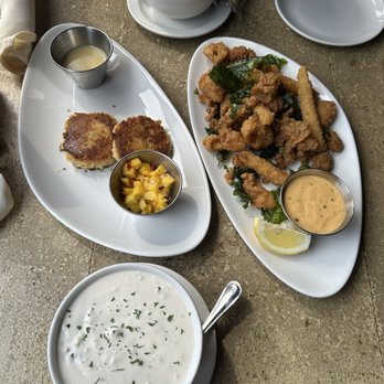 Ivar's Salmon House - Fried Northwest Platter, Bowl of Ivars Famous White Clam Chowder, Fish Golden Seared Crab Cakes - Seafood Near Me - Seattle, Washington Ivar's Salmon House - Fried Northwest Platter, Bowl of Ivars Famous White Clam Chowder, Fish Golden Seared Crab Cakes - Seafood Near Me - Seattle, Washington