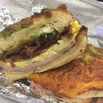 Roger's Deli & Donuts - Ultimate combo breakfast sandwich: Bacon, Ham, Egg, Cream Cheese, with Avocado on a Jalapeño Bagel. #bomb.com - Delis Near Me - Mountain View, California Roger's Deli & Donuts - Ultimate combo breakfast sandwich: Bacon, Ham, Egg, Cream Cheese, with Avocado on a Jalapeño Bagel. #bomb.com - Delis Near Me - Mountain View, California