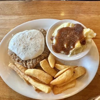 Cracker Barrel Old Country Store - Country Fried Steak with Mashed Potatoes w/Brown Gravy and Steak Fries - American Near Me - Buckeye, Arizona