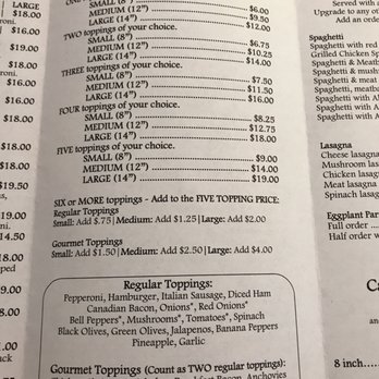 Peggy's Homemade Pizza - Menu - middle section - Pizza Near Me - Natchitoches, Louisiana