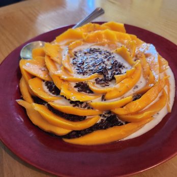 Tina's Garden Cafe - Mango rice dessert - Thai Near Me - Hilo, Hawaii Tina's Garden Cafe - Mango rice dessert - Thai Near Me - Hilo, Hawaii