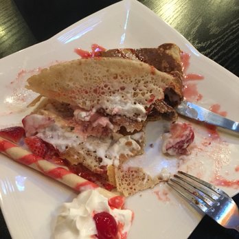 Ice Monster - Strawberry Ice Cream Crepe - half eaten - Juice Bars & Smoothies Near Me - Walnut Creek, California