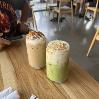 Garden's Gate Cafe - banana matcha latte & cookie butter latte - Breakfast & Brunch Near Me - San Jose, California Garden's Gate Cafe - banana matcha latte & cookie butter latte - Breakfast & Brunch Near Me - San Jose, California