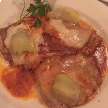 Aldo's Cucina Italian Restaurant - Veal Scallopini - topped with eggplant, prosciutto, mozzarella, and artichoke hearts. Delicious - Italian Near Me - Wayne, New Jersey