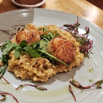Kokkaku - Seared hotate with uni cream risotto - part of the $35 Seattle Restaurant Week dinner (November 11, 2020) - New American Near Me - Seattle, Washington