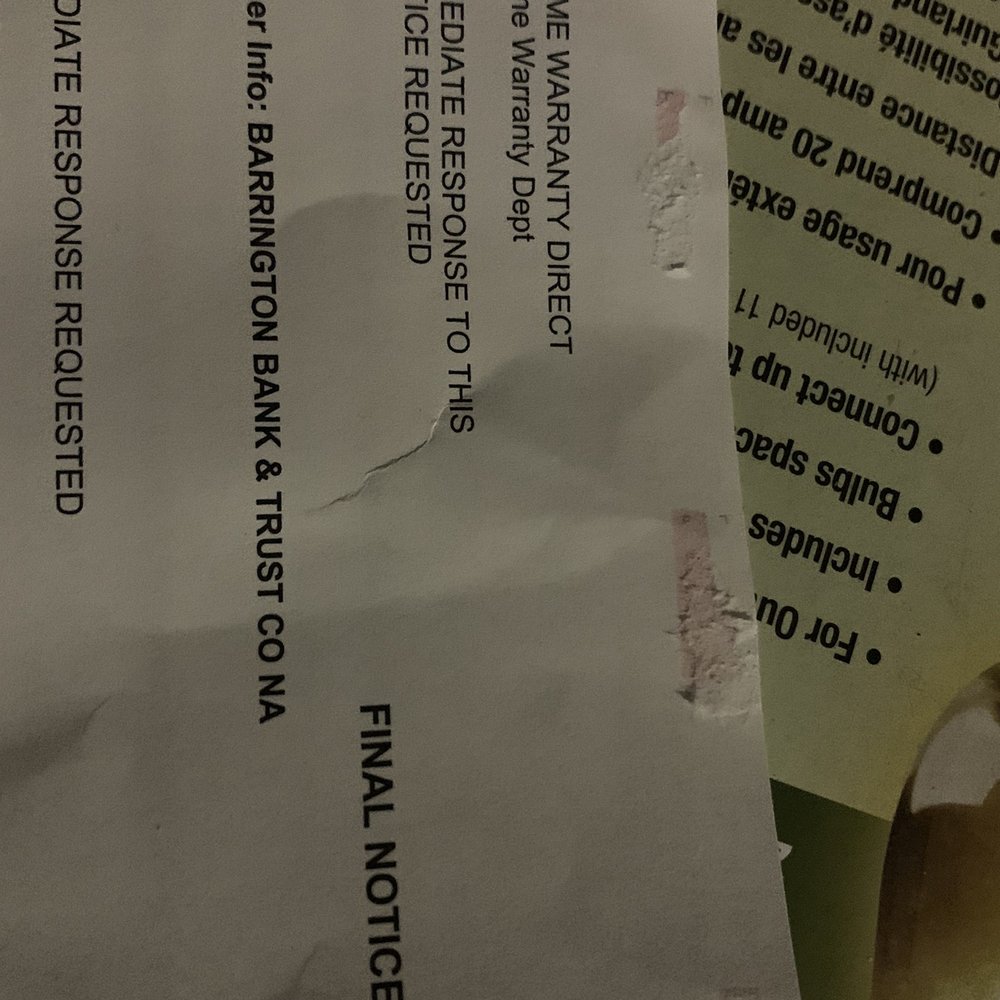 Fake bank notice