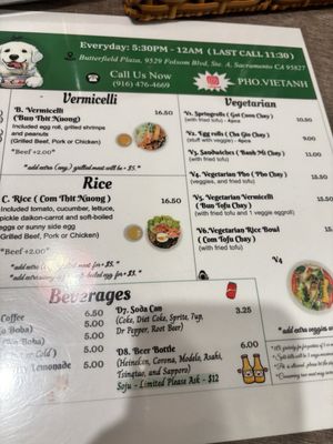 Menu photo 7 Pho Viet Anh Sacramento, CA Menu photo 7 Pho Viet Anh Sacramento, CA