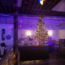 a christmas tree in a bar a christmas tree in a bar
