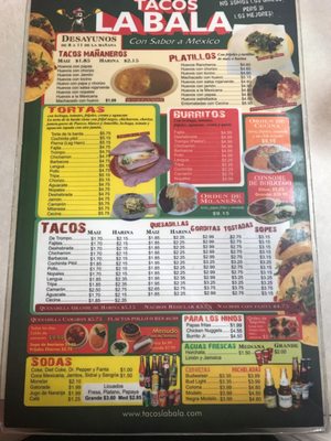 Menu photo 5 Tacos La Bala Houston, TX Menu photo 5 Tacos La Bala Houston, TX