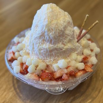 TropiTai Delights - Passion Fruit Guava Shaved Ice with condensed milk, mochi, fresh strawberries and pocky sticks - Bubble Tea Near Me - Lakewood, Colorado TropiTai Delights - Passion Fruit Guava Shaved Ice with condensed milk, mochi, fresh strawberries and pocky sticks - Bubble Tea Near Me - Lakewood, Colorado