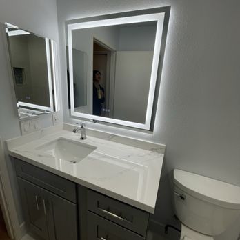 Brandon Fisher Construction - (After) Brandon made the vanity. - General Contractors Near Me Brandon Fisher Construction - (After) Brandon made the vanity. - General Contractors Near Me