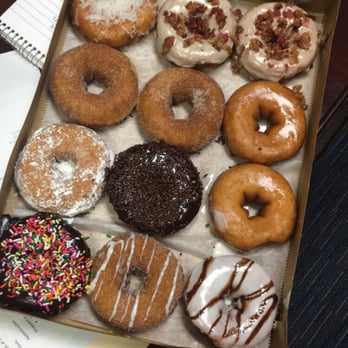 Duck Donuts - I promise I did not eat all of these - maple brown sugar and bacon is my one true love. - Donuts Near Me - Herndon, Virginia Duck Donuts - I promise I did not eat all of these - maple brown sugar and bacon is my one true love. - Donuts Near Me - Herndon, Virginia