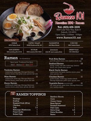 Menu photo 5 Ramen 101 Vallejo, CA